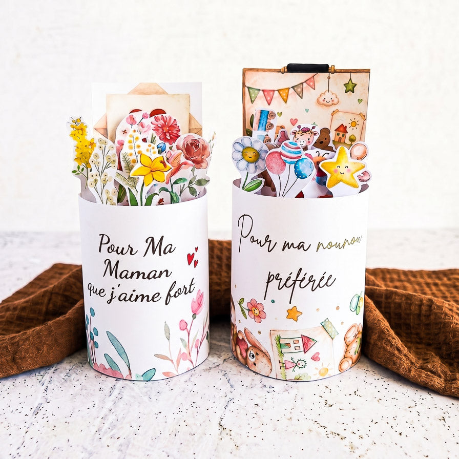 Duo-Pack Wimpelketten Kinder Maxi "Mama & Nanny" – Druckvorlagen