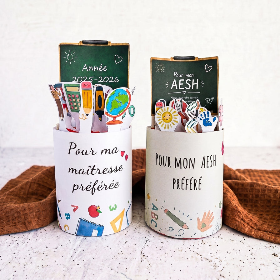 Duo-Pack Kinder Maxi-Bandrollen "Lehrerin & AESH" – Druckvorlagen