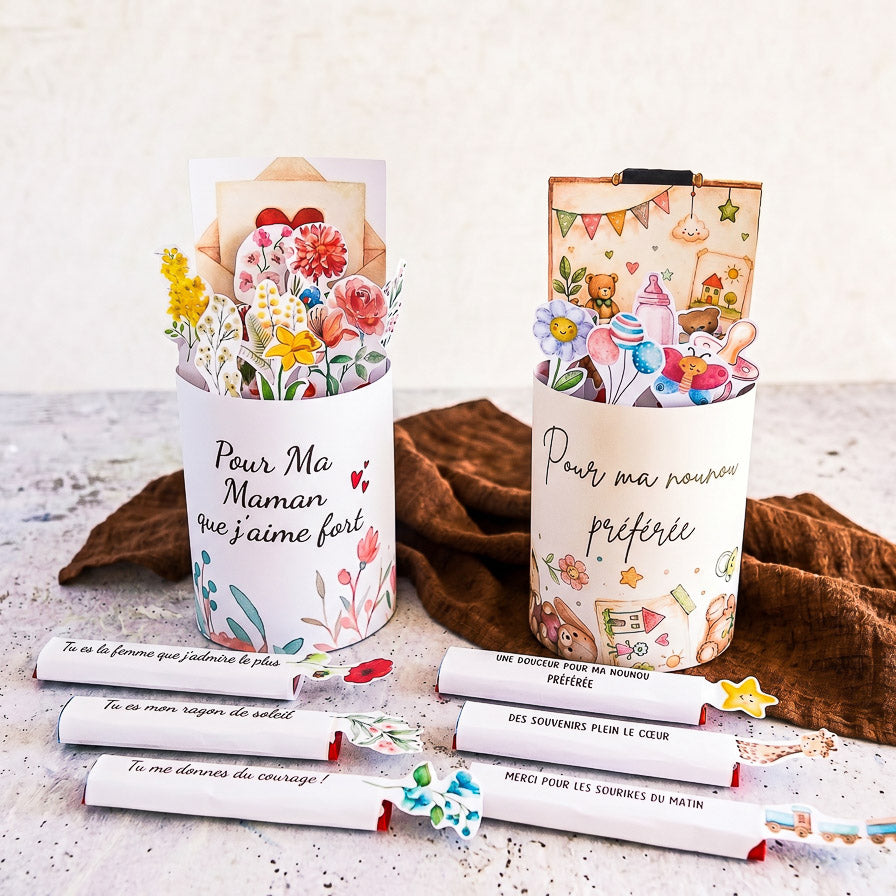 Duo-Pack Wimpelketten Kinder Maxi "Mama & Nanny" – Druckvorlagen
