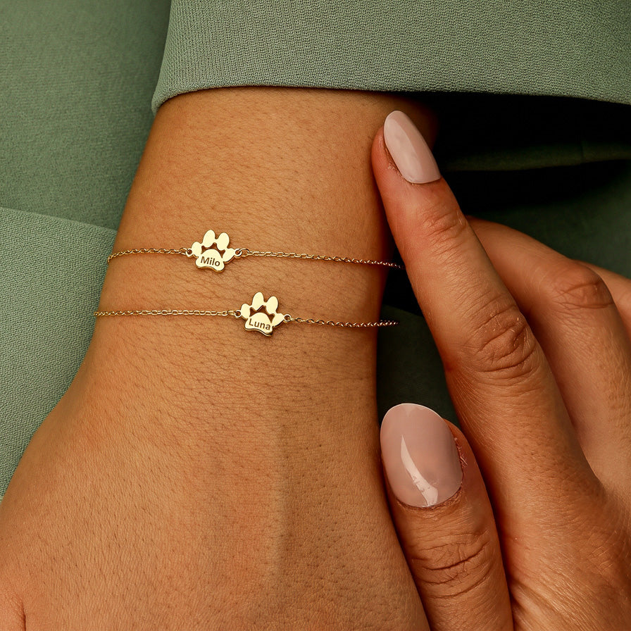 Le Bracelet Patte Gravée - Prénom de Votre Animal