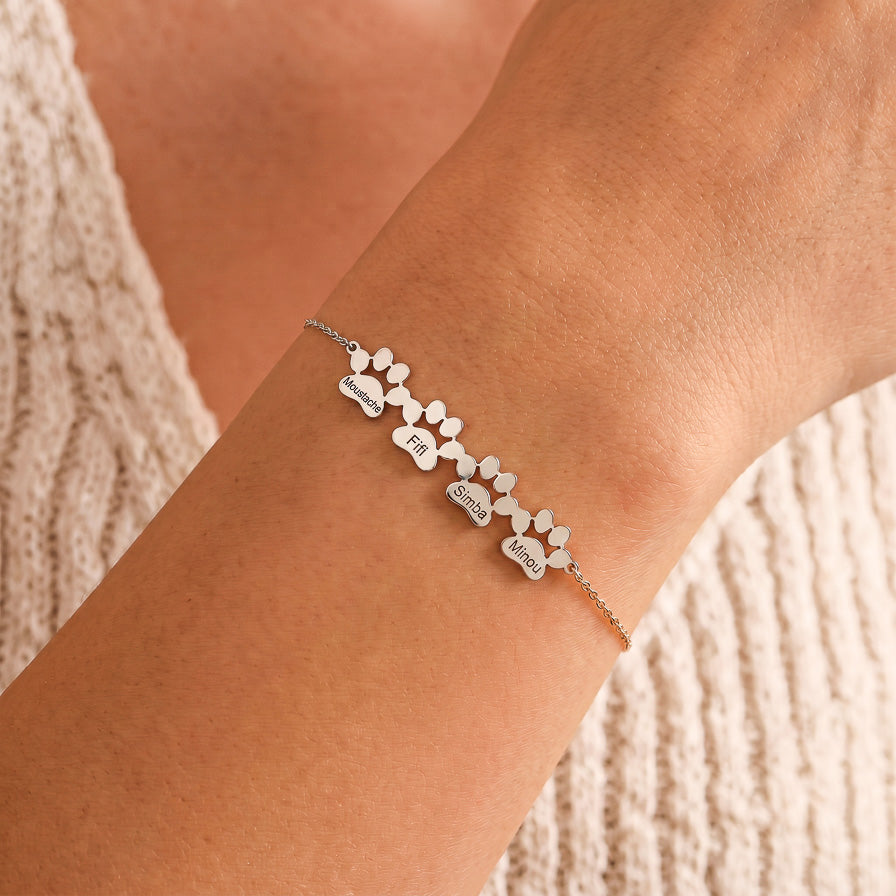 Le Bracelet Patte Gravée - Prénom de Votre Animal