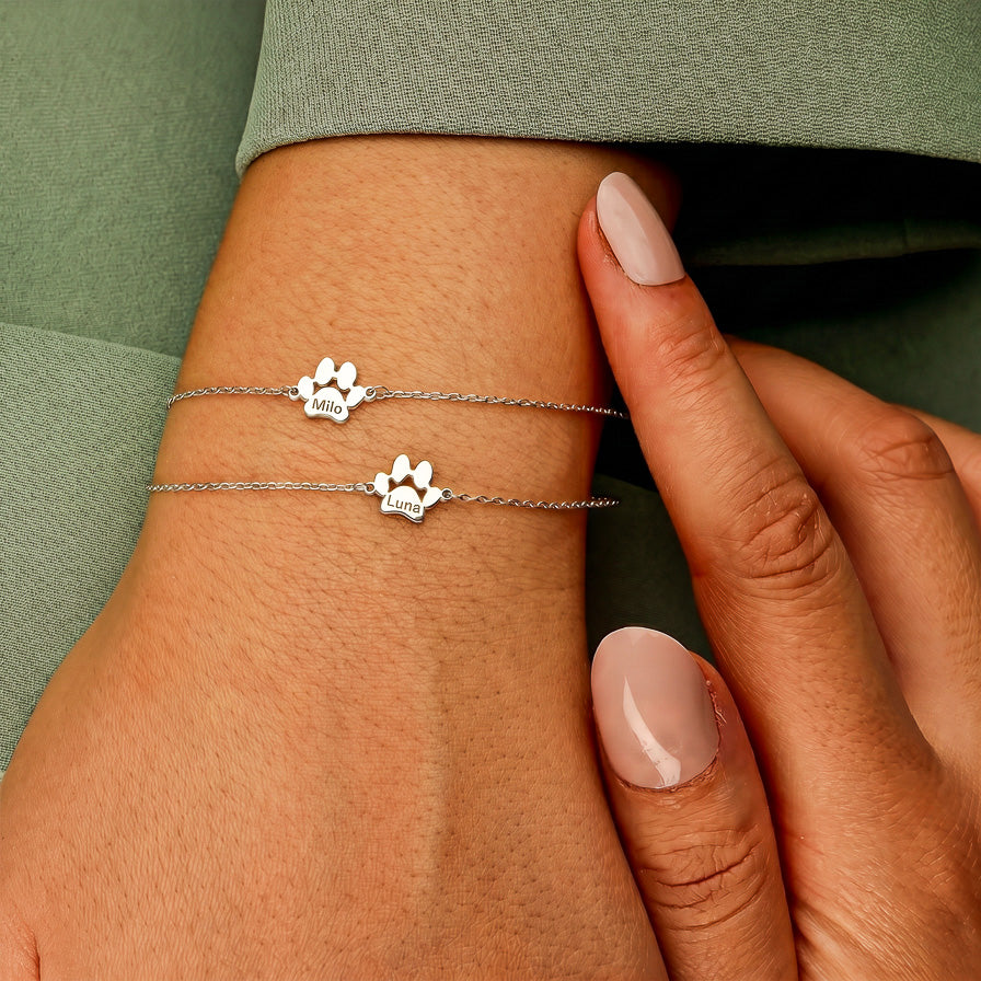 Le Bracelet Patte Gravée - Prénom de Votre Animal