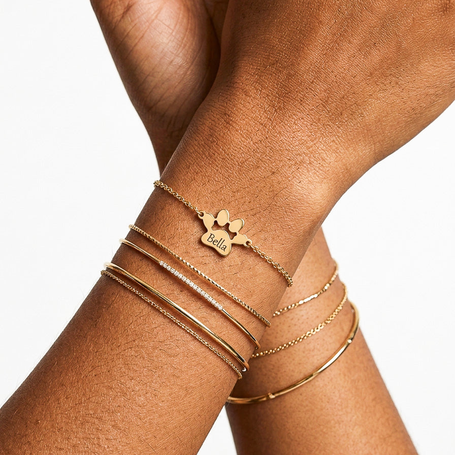 Le Bracelet Patte Gravée - Prénom de Votre Animal