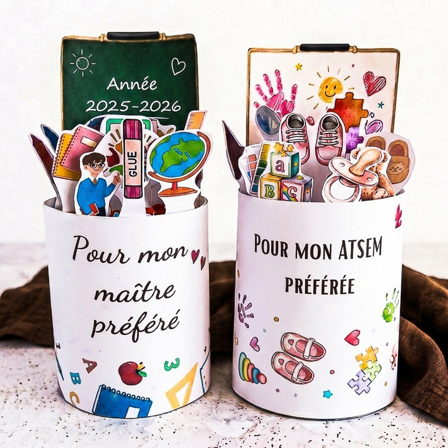 Duo-Pack Spruchbänder Kinder Maxi Fest "Lehrer & Erzieherhelfer" - Druckvorlagen