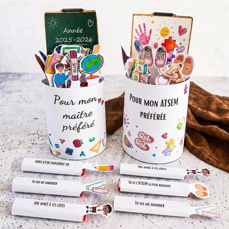 Duo-Pack Spruchbänder Kinder Maxi Fest "Lehrer & Erzieherhelfer" - Druckvorlagen