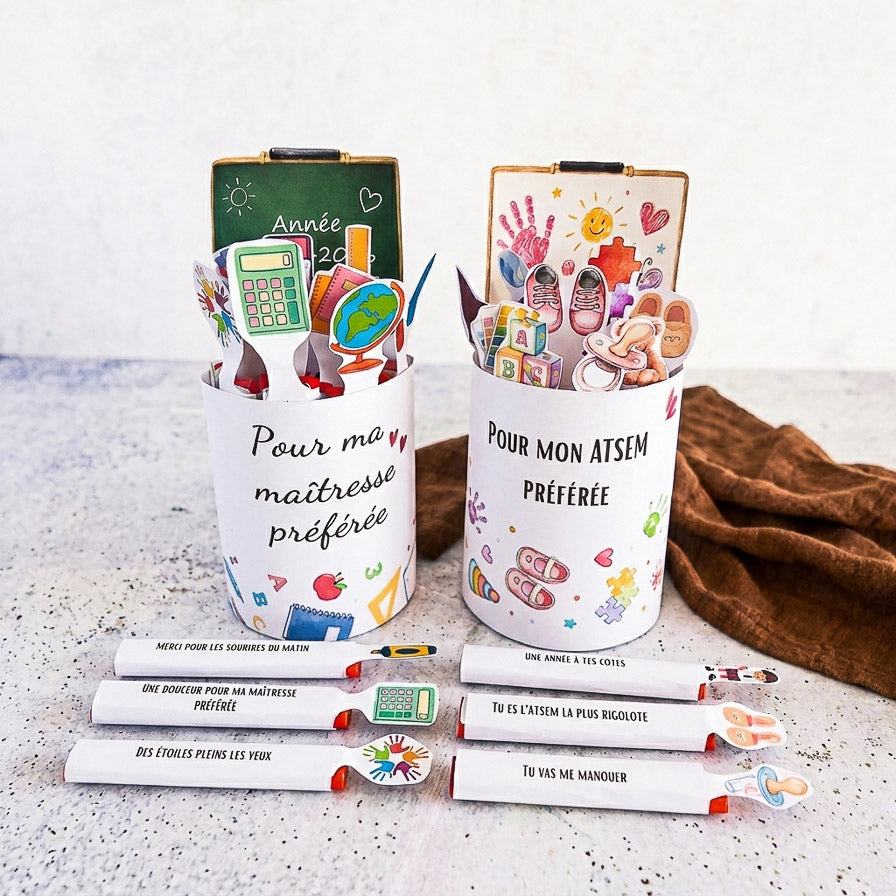 Duo-Paket Girlanden Kinder Maxi Fest "Lehrerin & ATSEM" - Druckvorlagen